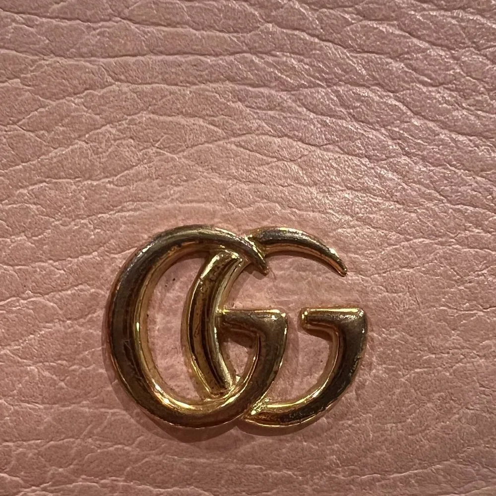 Gucci Marmont Card Case Pebbled Leather Wallet - Picture 11 of 14